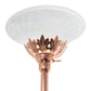 All The Rages Lalia Home Rose Gold Torchiere Floor Lamp With 2 Reading Lights & Scalloped Glass Shades