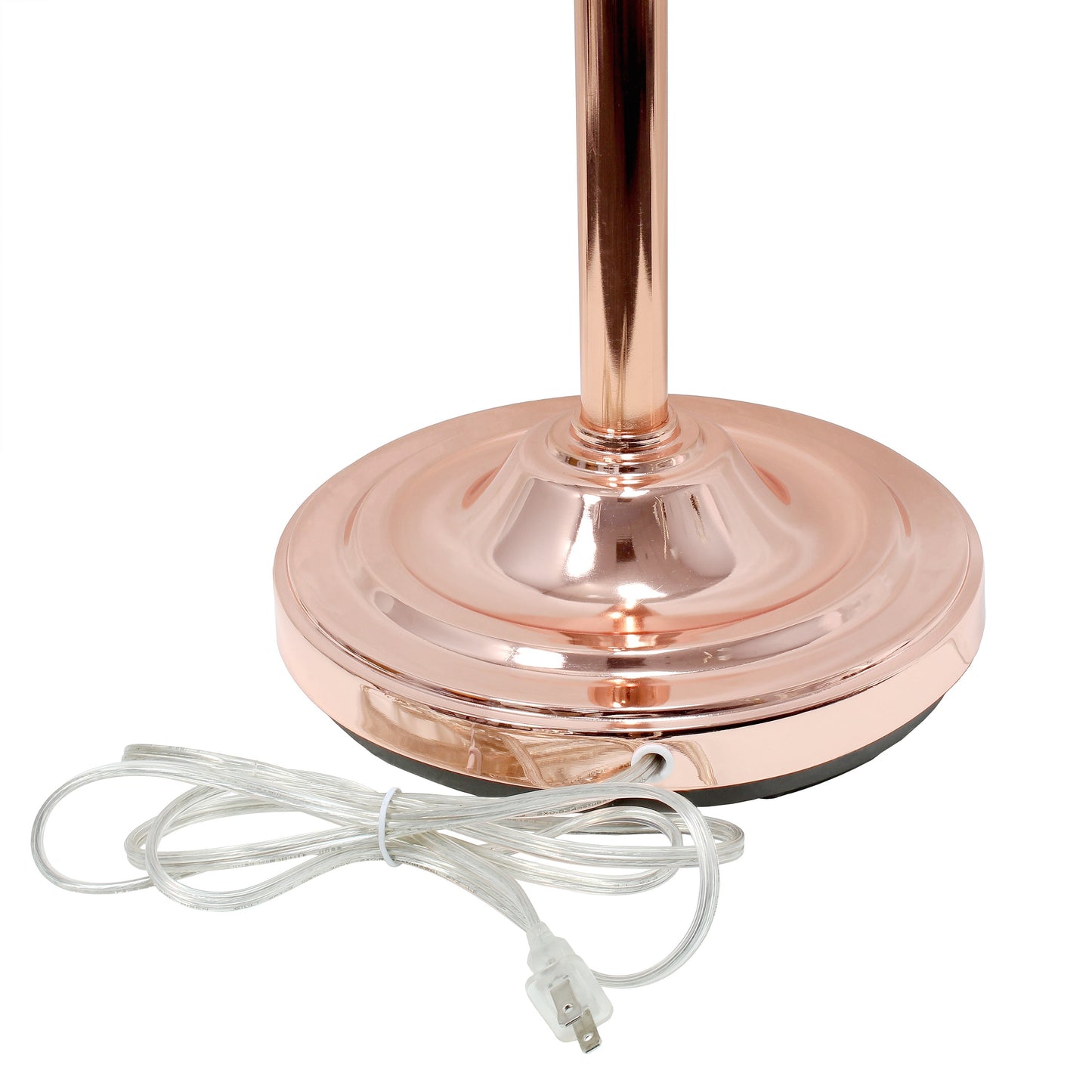 All The Rages Lalia Home Rose Gold Torchiere Floor Lamp With 2 Reading Lights & Scalloped Glass Shades