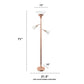 All The Rages Lalia Home Rose Gold Torchiere Floor Lamp With 2 Reading Lights & Scalloped Glass Shades