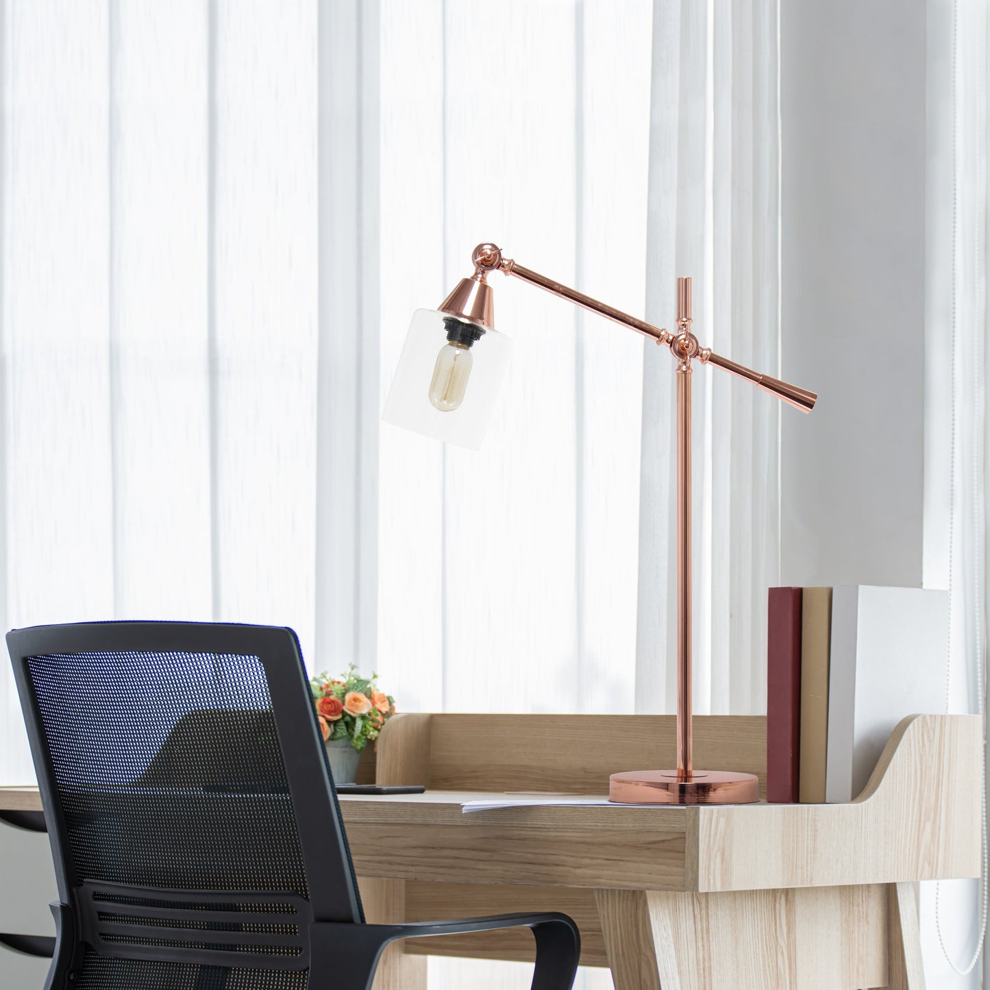 All The Rages Lalia Home Rose Gold Vertically Adjustable Table Lamp