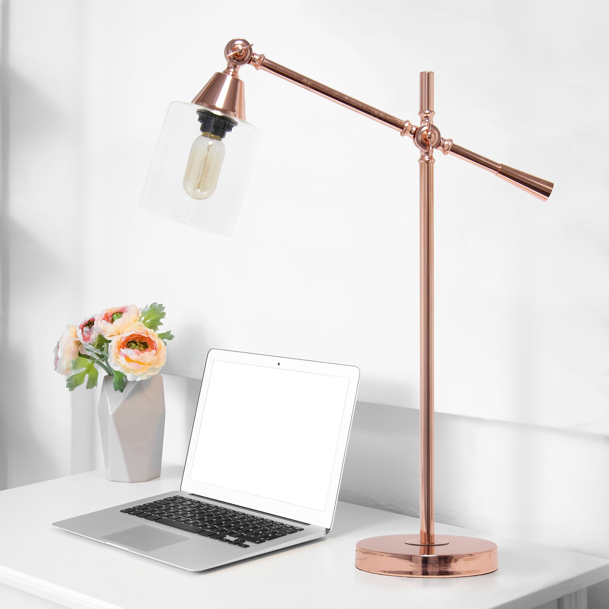 All The Rages Lalia Home Rose Gold Vertically Adjustable Table Lamp