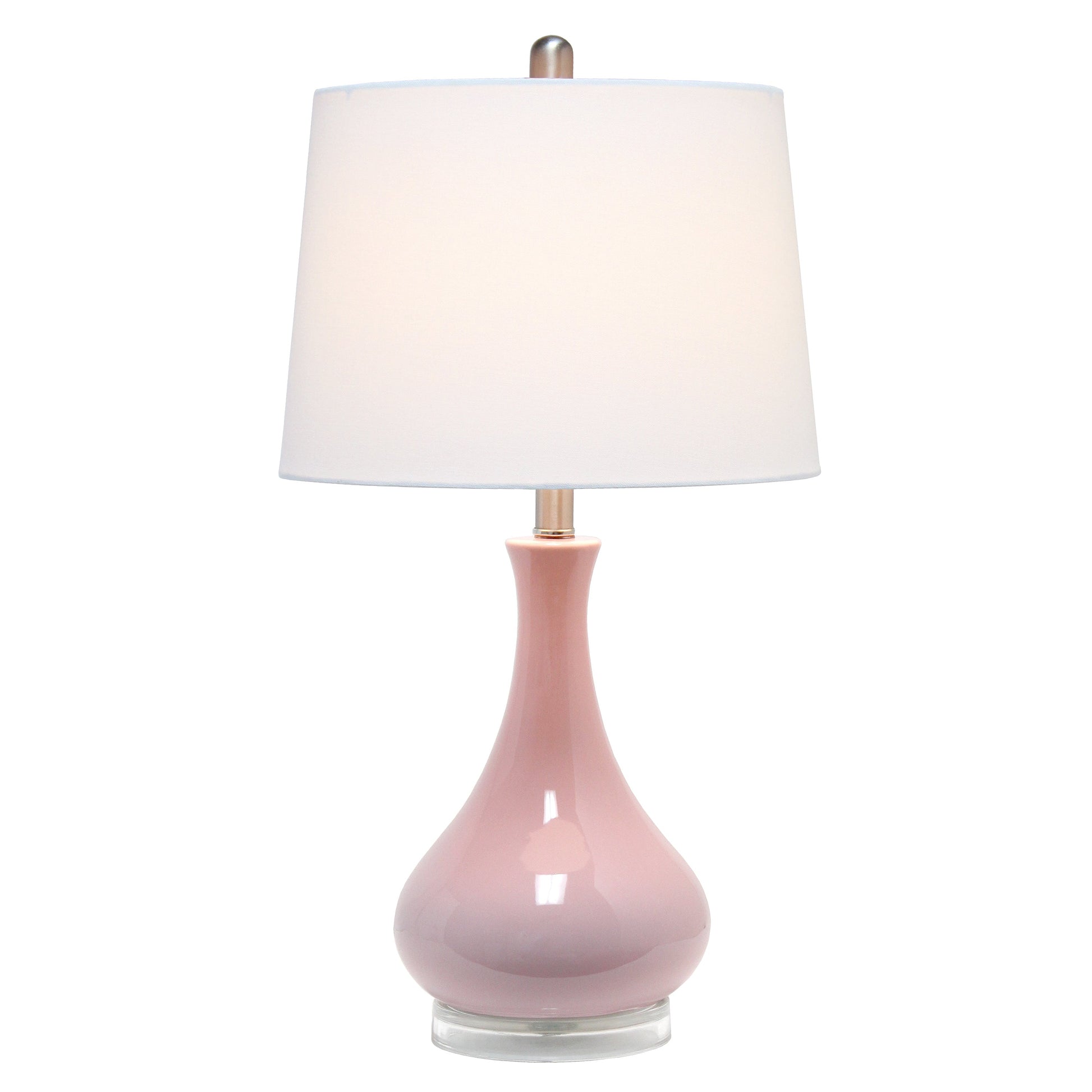 All The Rages Lalia Home Rose Pink Droplet Table Lamp With Fabric Shade