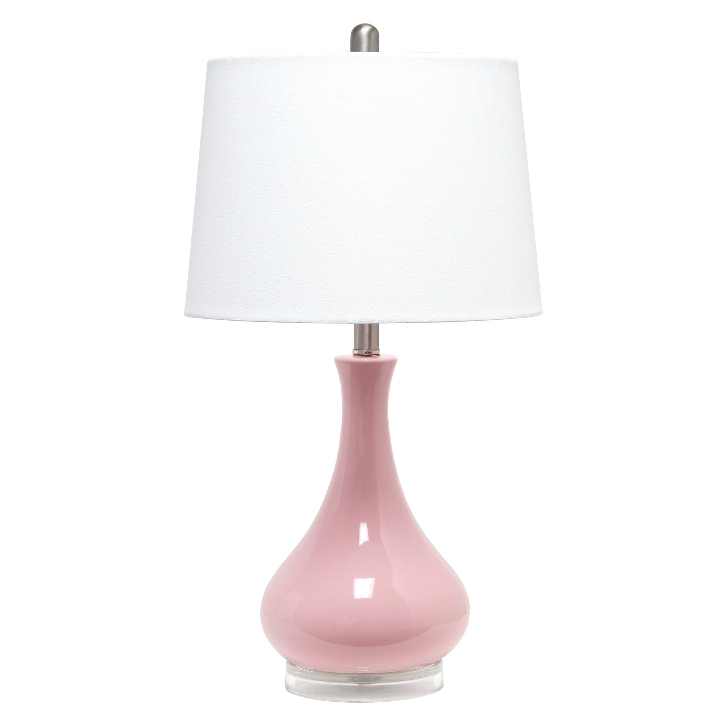 All The Rages Lalia Home Rose Pink Droplet Table Lamp With Fabric Shade