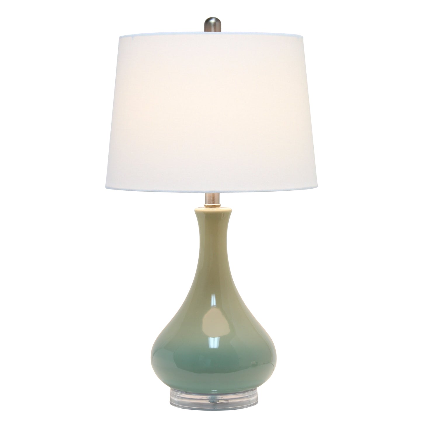 All The Rages Lalia Home Sage Green Droplet Table Lamp With Fabric Shade