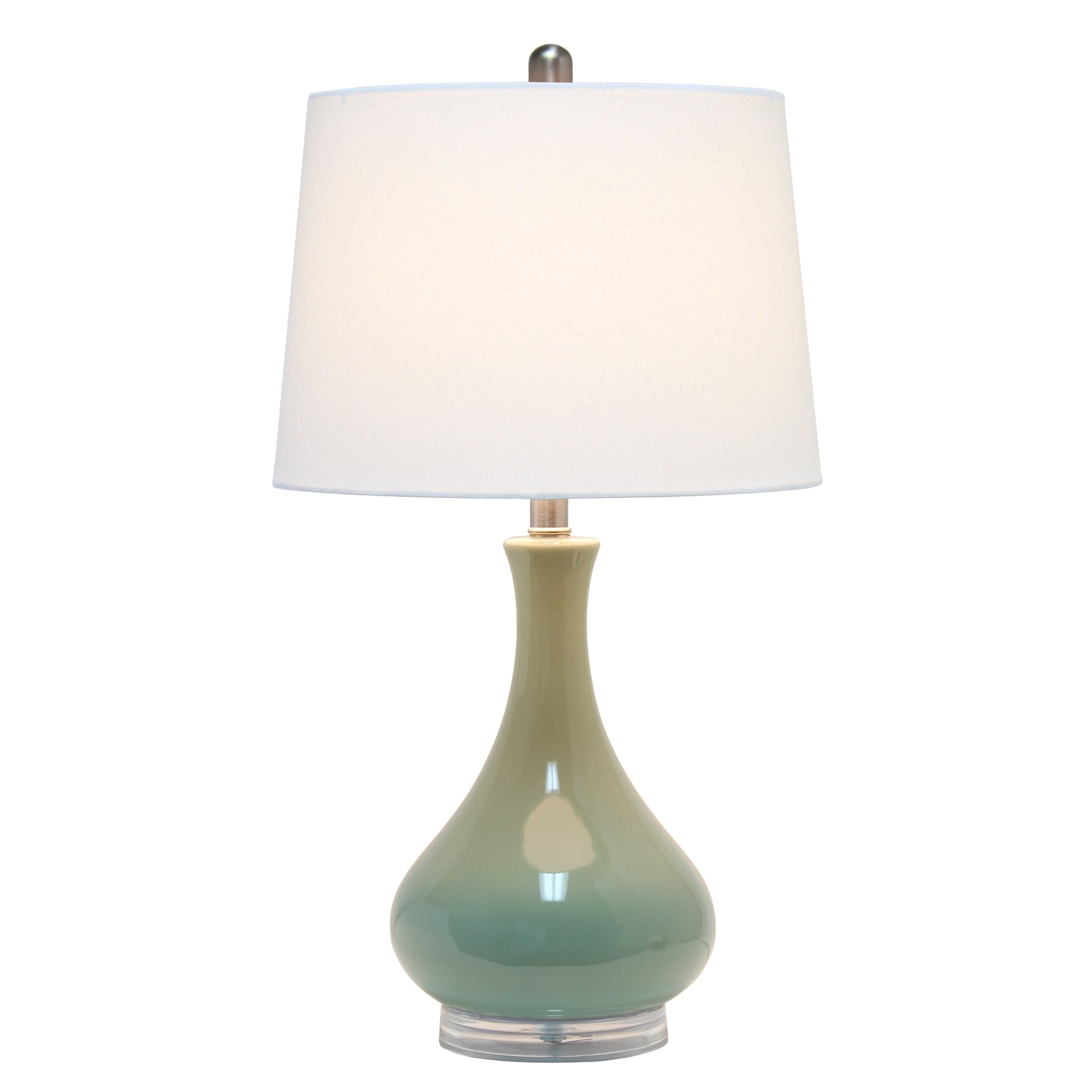 All The Rages Lalia Home Sage Green Droplet Table Lamp With Fabric Shade
