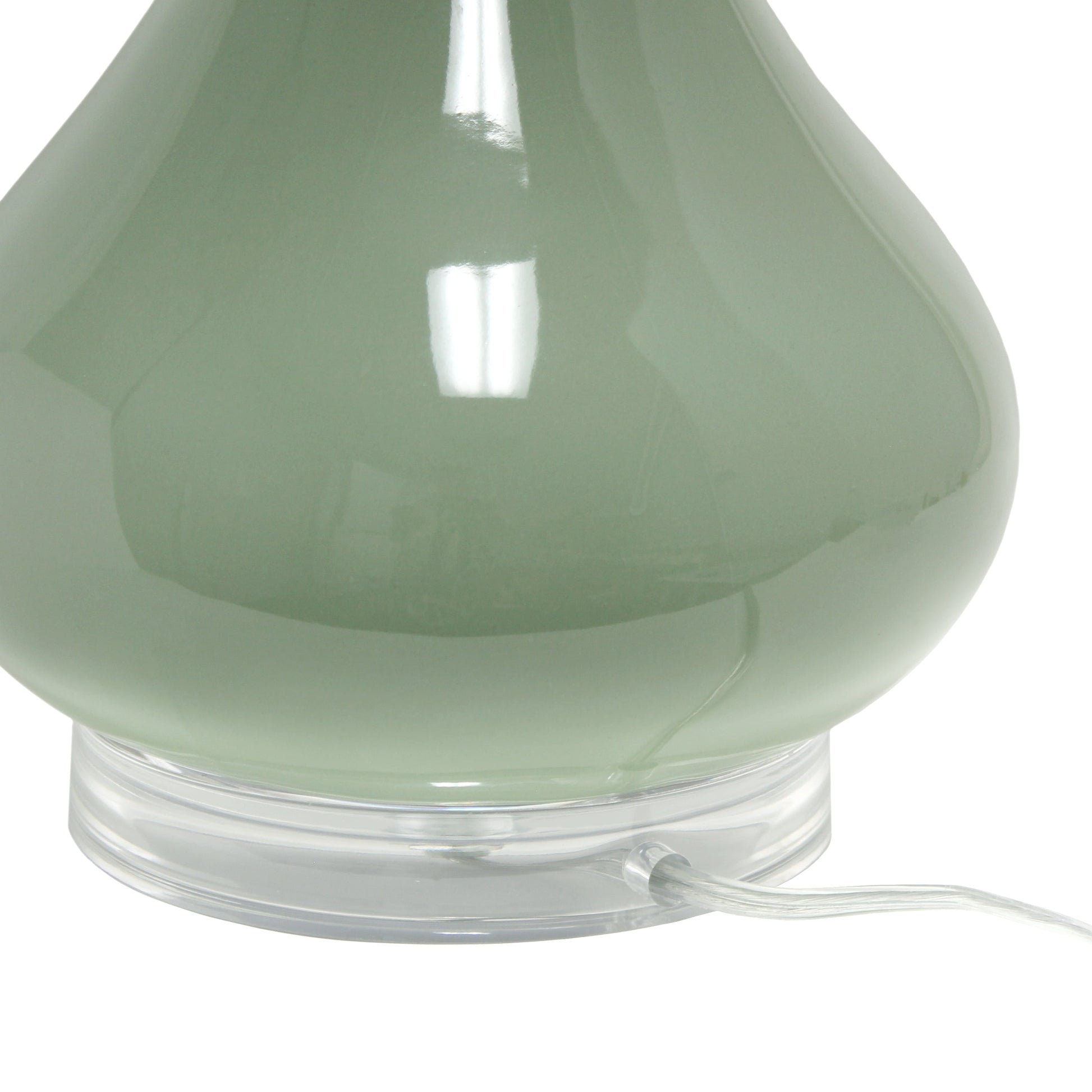 All The Rages Lalia Home Sage Green Droplet Table Lamp With Fabric Shade