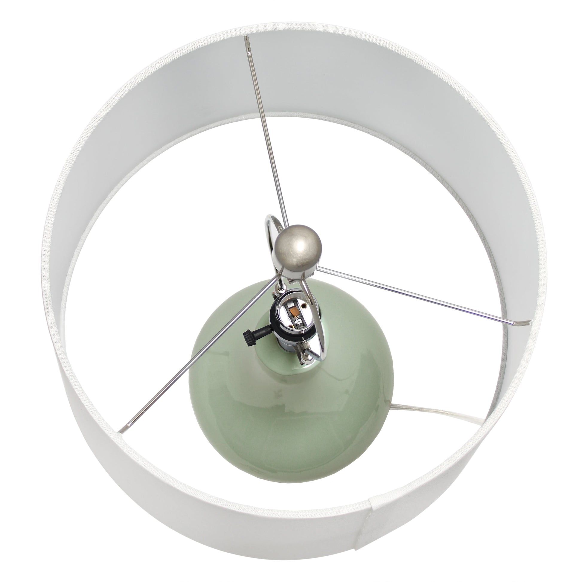 All The Rages Lalia Home Sage Green Droplet Table Lamp With Fabric Shade