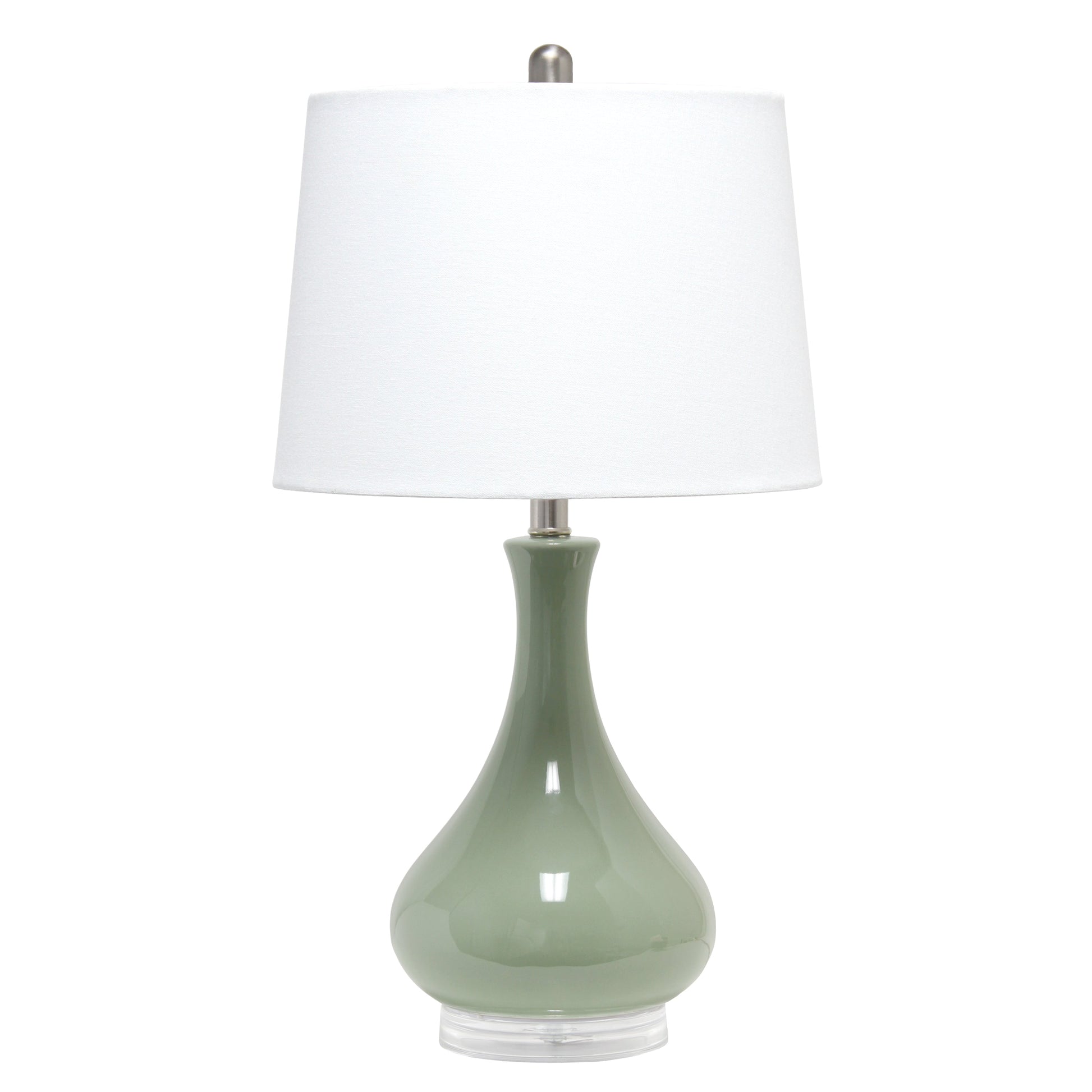 All The Rages Lalia Home Sage Green Droplet Table Lamp With Fabric Shade