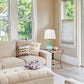 All The Rages Lalia Home Seafoam Glass Dollop Table Lamp With White Fabric Shade