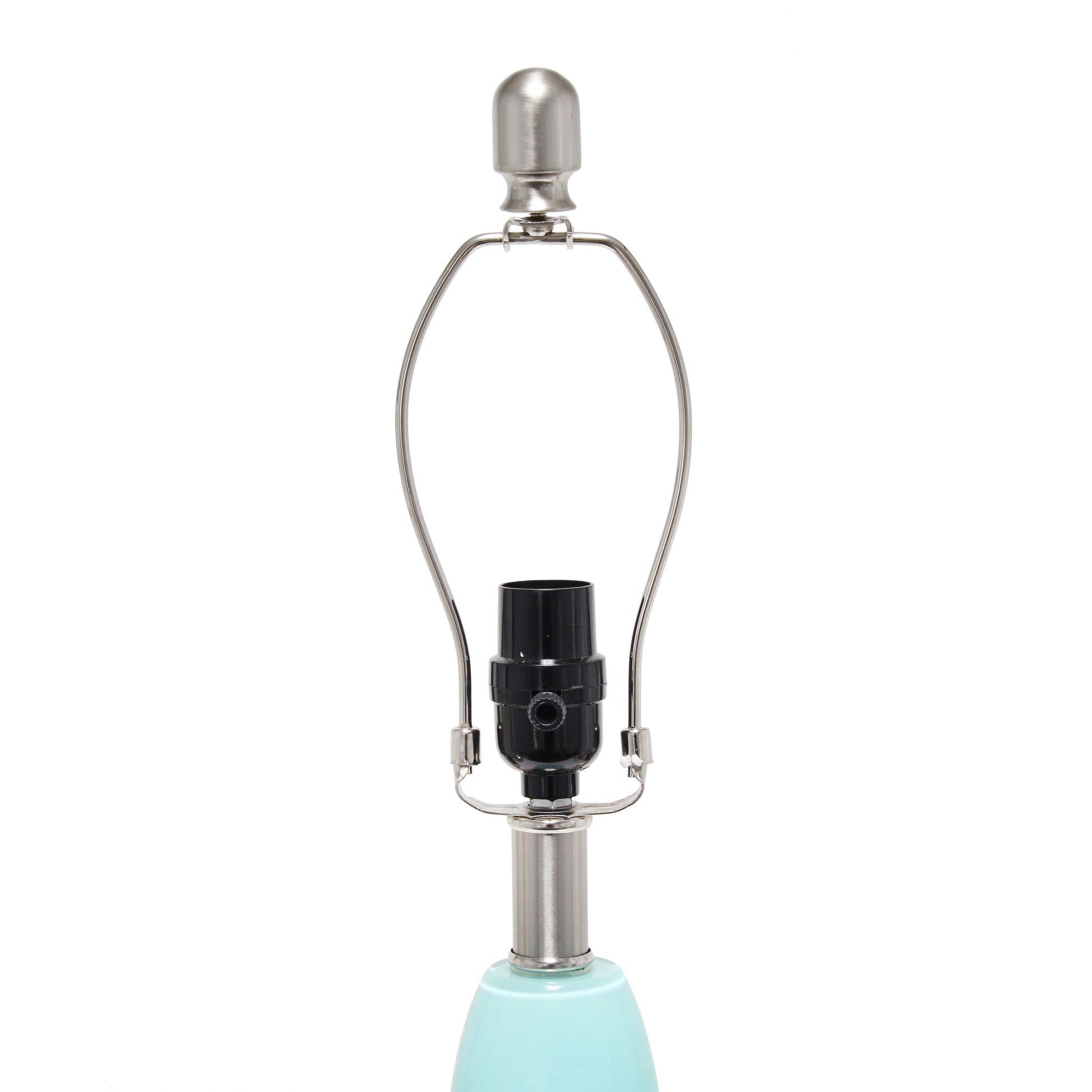 All The Rages Lalia Home Seafoam Glass Dollop Table Lamp With White Fabric Shade