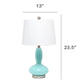 All The Rages Lalia Home Seafoam Glass Dollop Table Lamp With White Fabric Shade