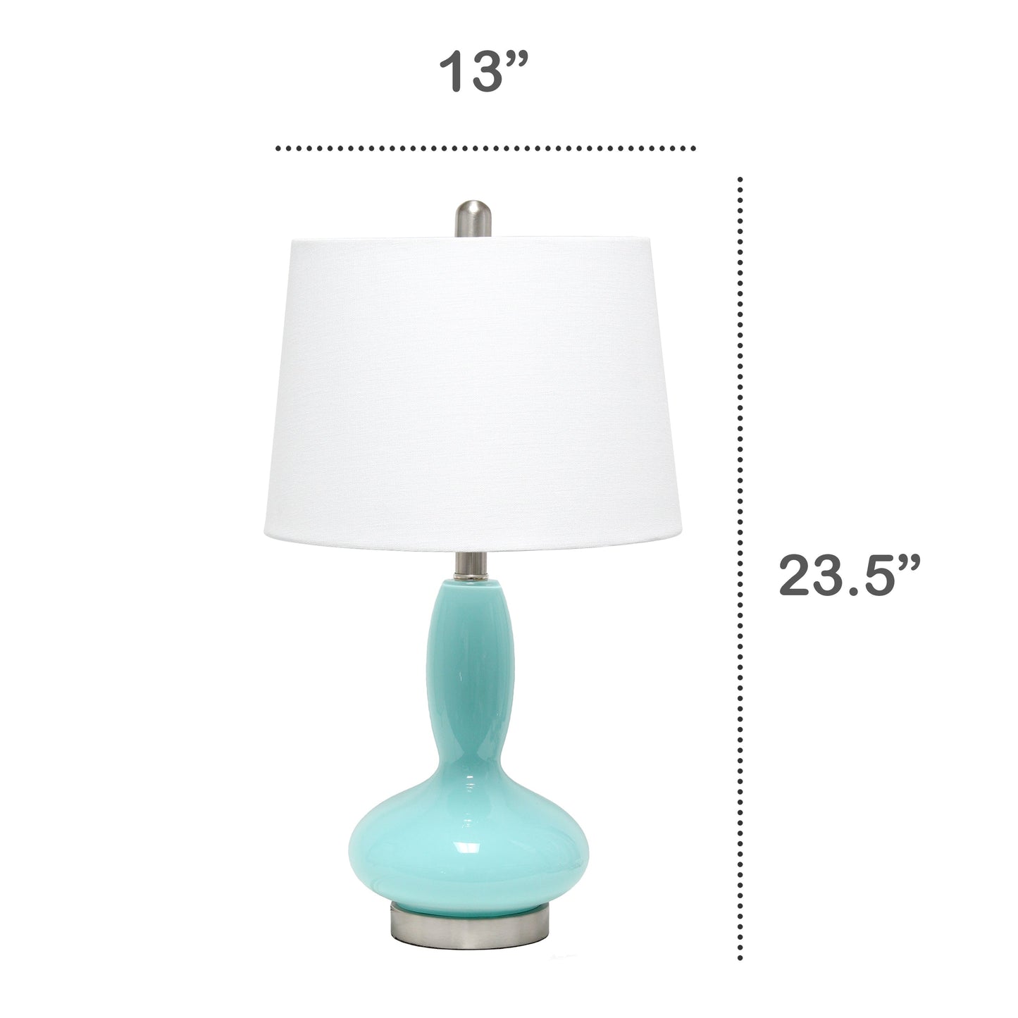 All The Rages Lalia Home Seafoam Glass Dollop Table Lamp With White Fabric Shade