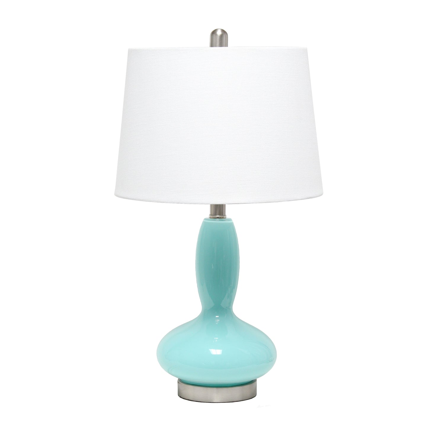 All The Rages Lalia Home Seafoam Glass Dollop Table Lamp With White Fabric Shade