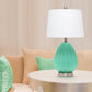 All The Rages Lalia Home Seafoam Pleated Table Lamp With White Fabric Shade