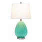 All The Rages Lalia Home Seafoam Pleated Table Lamp With White Fabric Shade