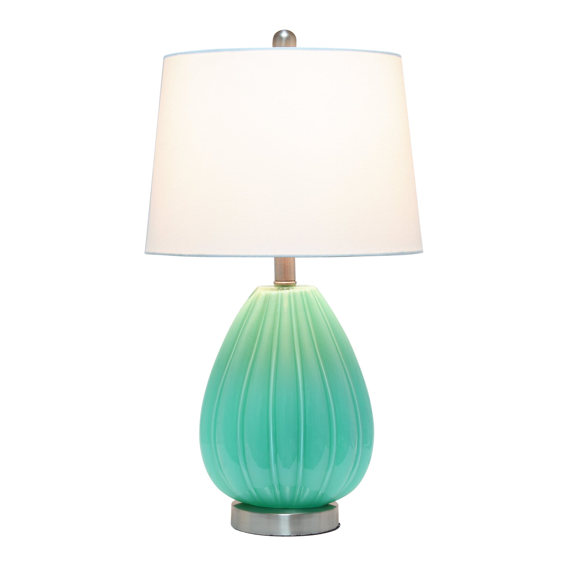 All The Rages Lalia Home Seafoam Pleated Table Lamp With White Fabric Shade