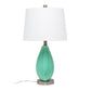 All The Rages Lalia Home Seafoam Pleated Table Lamp With White Fabric Shade
