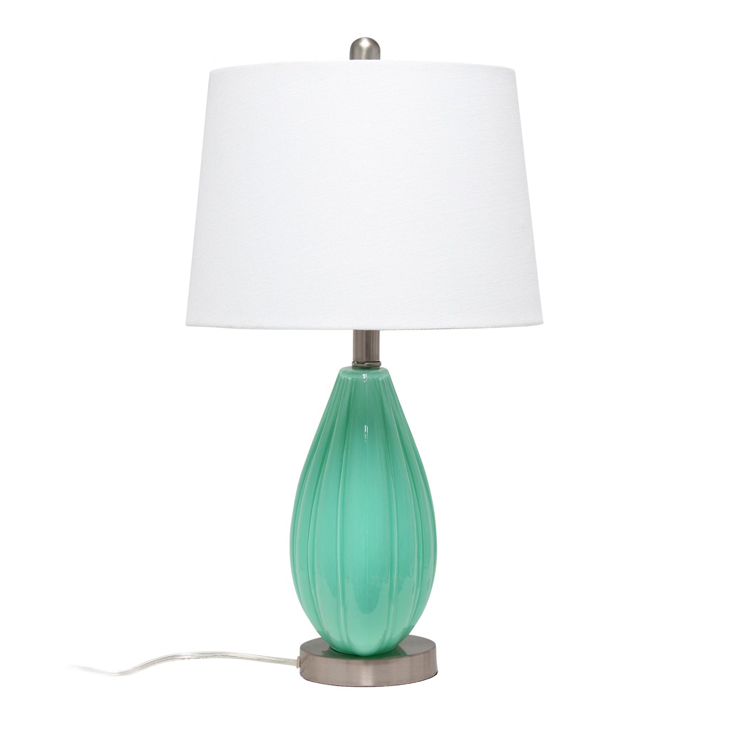 All The Rages Lalia Home Seafoam Pleated Table Lamp With White Fabric Shade
