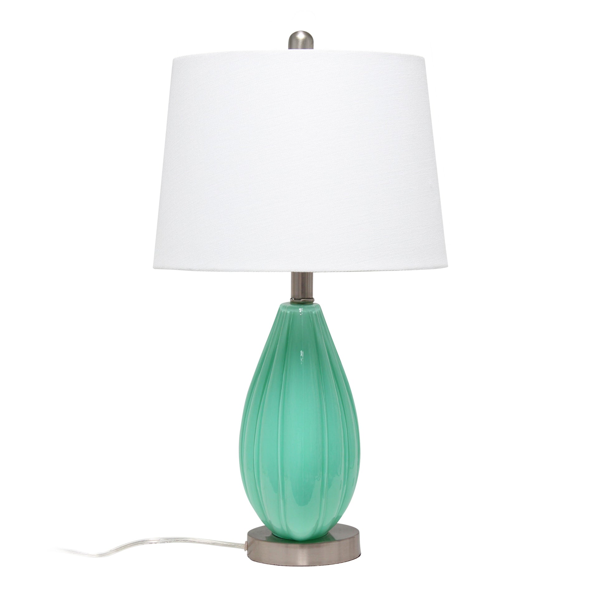 All The Rages Lalia Home Seafoam Pleated Table Lamp With White Fabric Shade