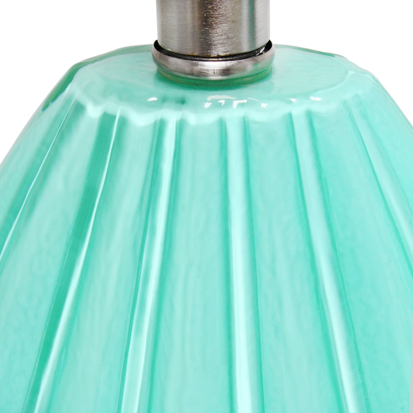 All The Rages Lalia Home Seafoam Pleated Table Lamp With White Fabric Shade