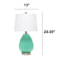 All The Rages Lalia Home Seafoam Pleated Table Lamp With White Fabric Shade