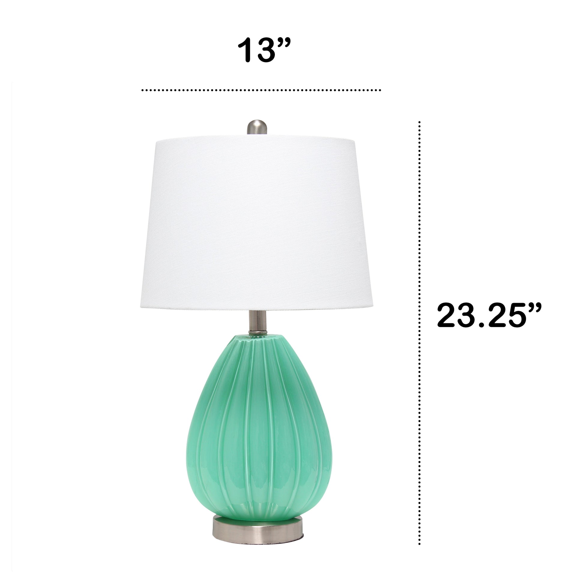 All The Rages Lalia Home Seafoam Pleated Table Lamp With White Fabric Shade