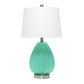 All The Rages Lalia Home Seafoam Pleated Table Lamp With White Fabric Shade