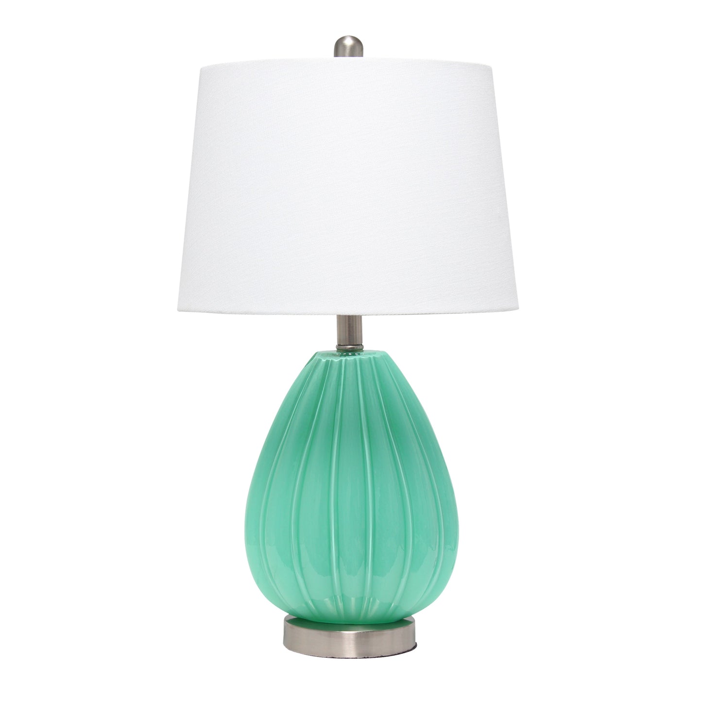 All The Rages Lalia Home Seafoam Pleated Table Lamp With White Fabric Shade