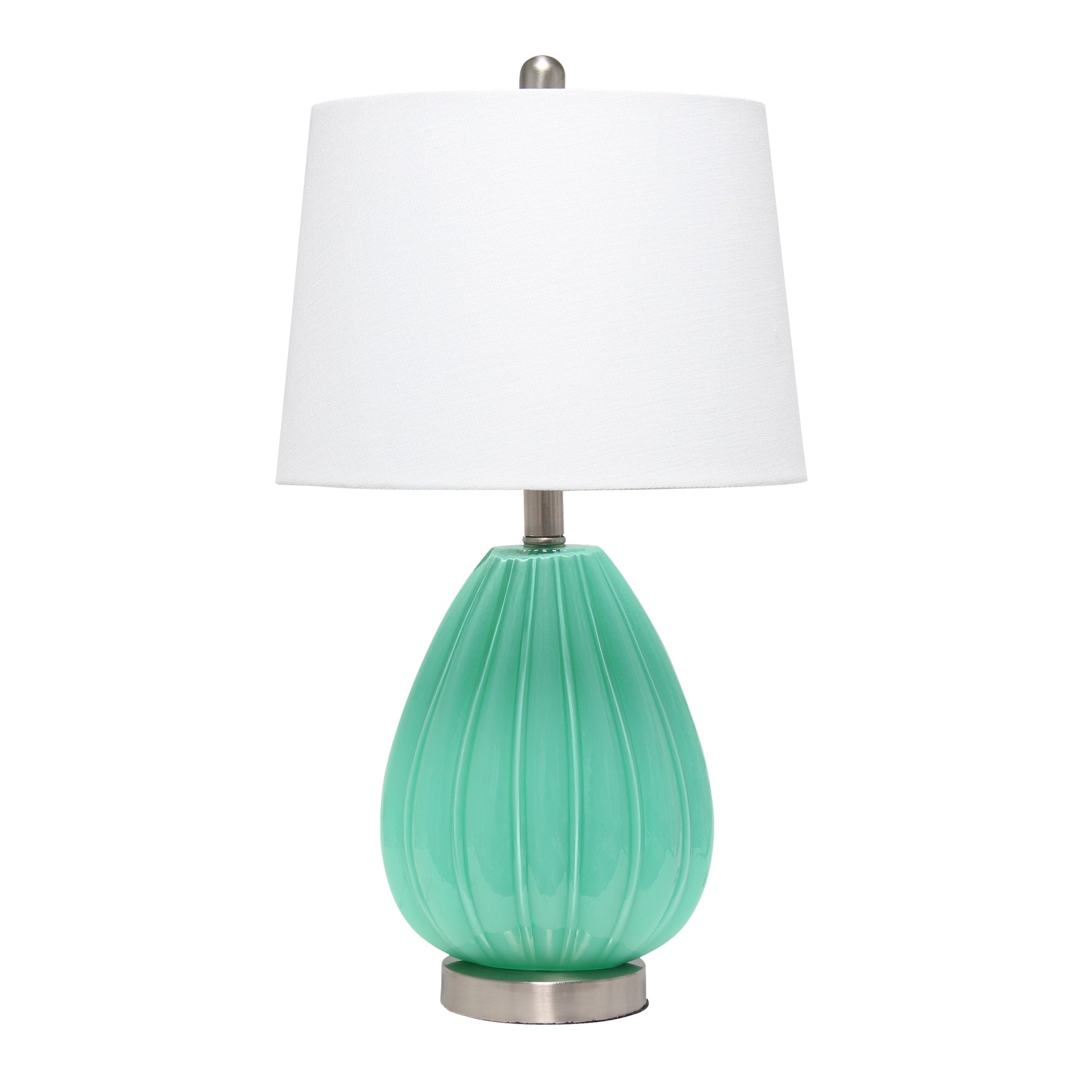 All The Rages Lalia Home Seafoam Pleated Table Lamp With White Fabric Shade
