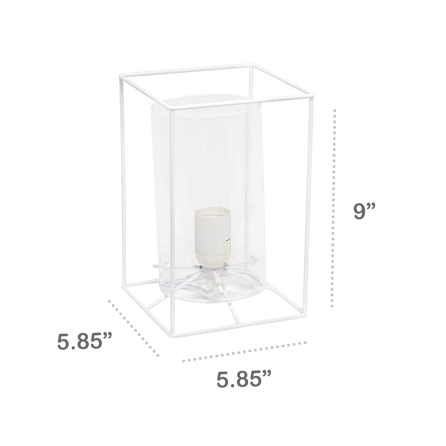 All The Rages Lalia Home Small White Table Lamp With Smoked Cylinder Glass Shade