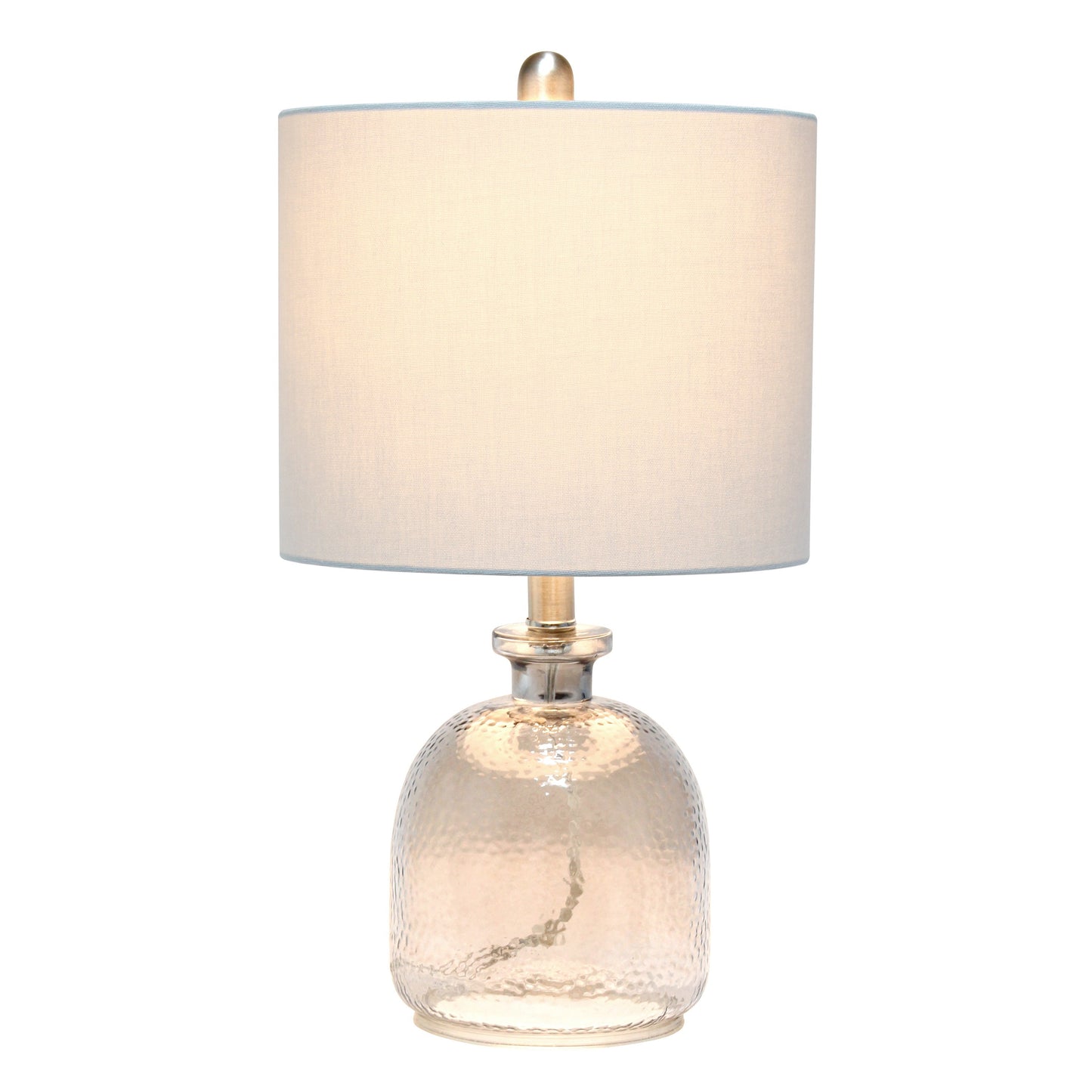 All The Rages Lalia Home Smokey Gray Hammered Glass Jar Table Lamp With Gray Linen Shade