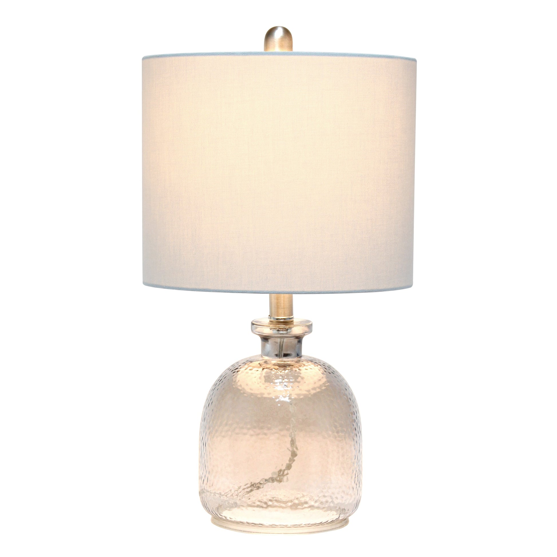 All The Rages Lalia Home Smokey Gray Hammered Glass Jar Table Lamp With Gray Linen Shade