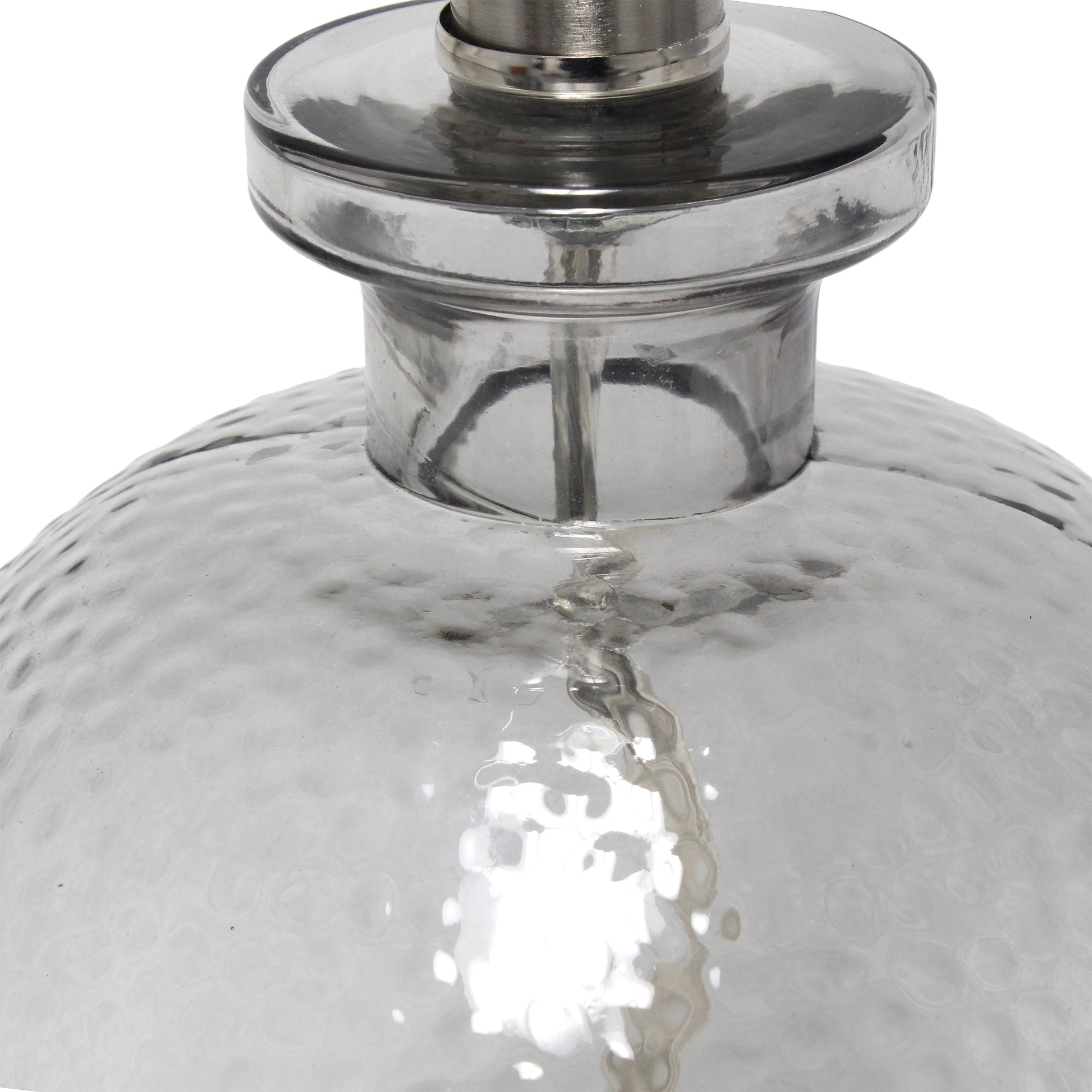 All The Rages Lalia Home Smokey Gray Hammered Glass Jar Table Lamp With Gray Linen Shade