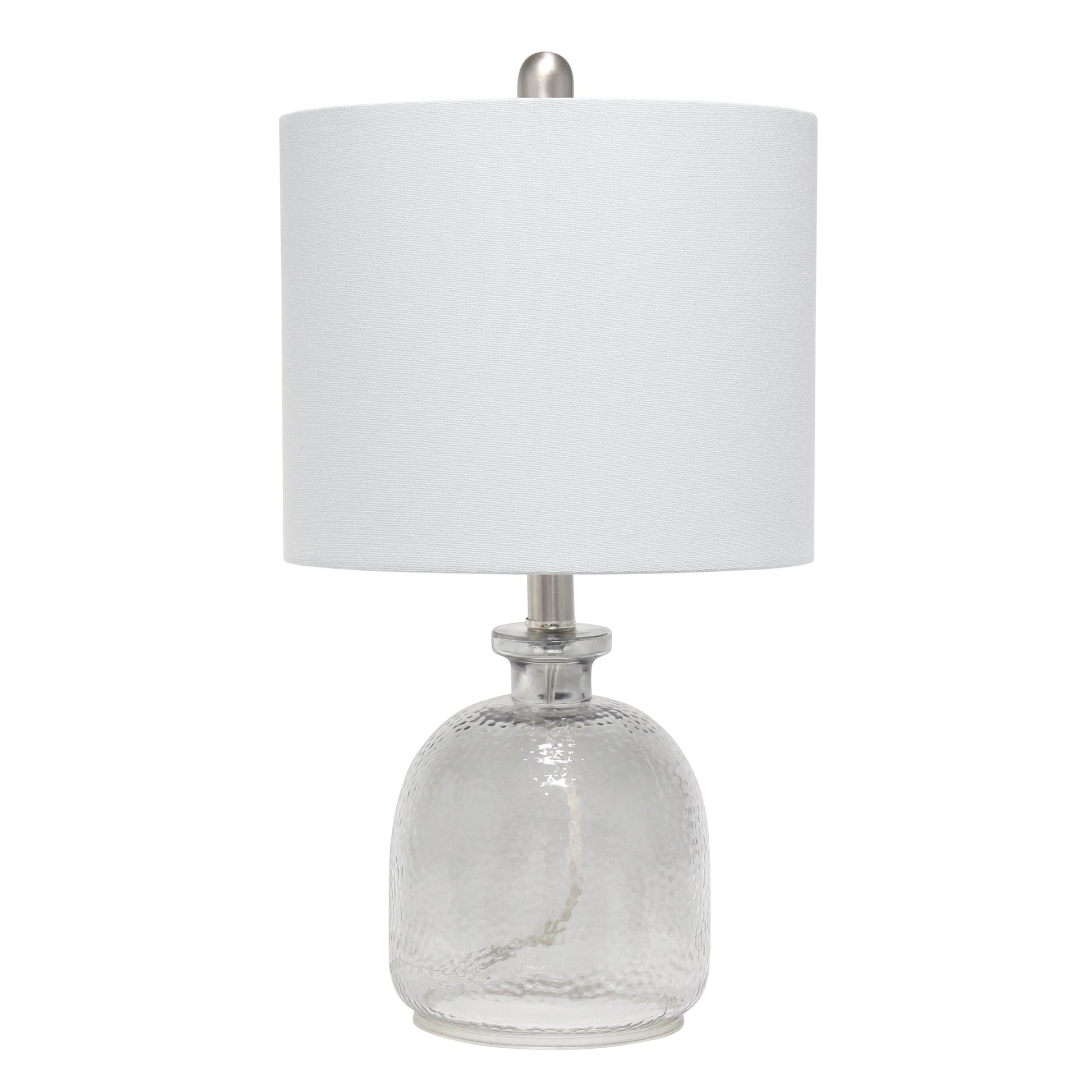 All The Rages Lalia Home Smokey Gray Hammered Glass Jar Table Lamp With Gray Linen Shade