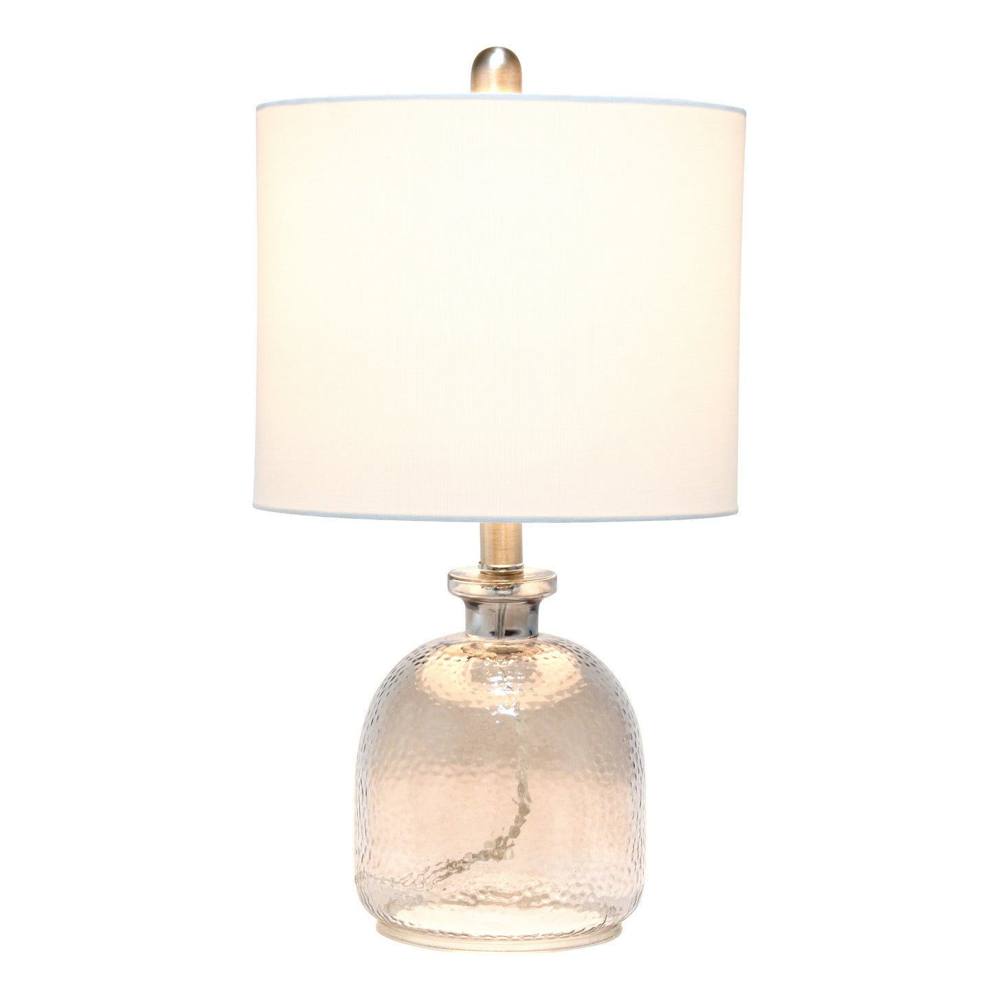 All The Rages Lalia Home Smokey Gray Hammered Glass Jar Table Lamp With White Linen Shade