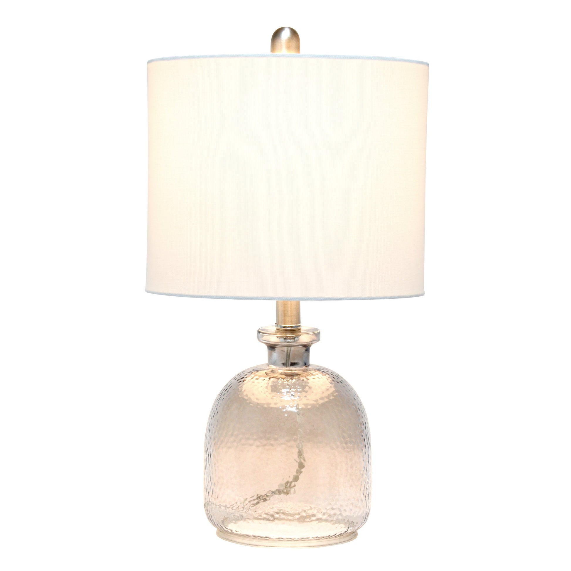 All The Rages Lalia Home Smokey Gray Hammered Glass Jar Table Lamp With White Linen Shade