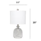 All The Rages Lalia Home Smokey Gray Hammered Glass Jar Table Lamp With White Linen Shade