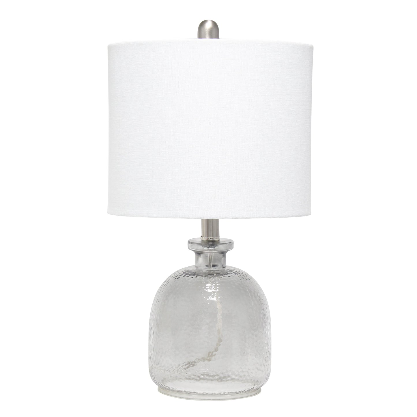 All The Rages Lalia Home Smokey Gray Hammered Glass Jar Table Lamp With White Linen Shade