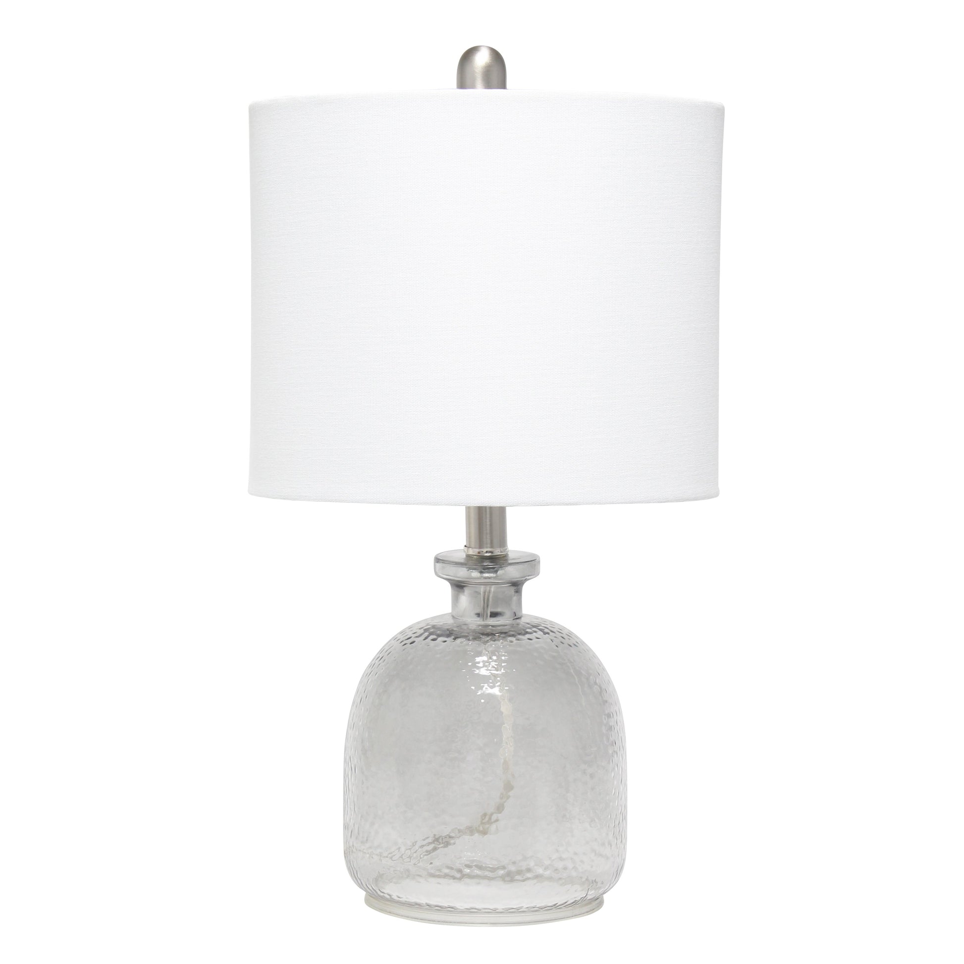 All The Rages Lalia Home Smokey Gray Hammered Glass Jar Table Lamp With White Linen Shade