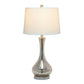 All The Rages Lalia Home Speckled Mercury Tear Drop Table Lamp With White Fabric Shade