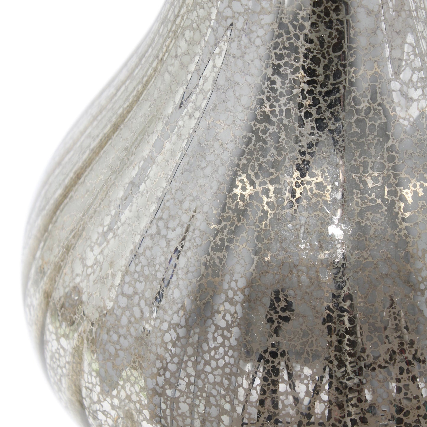 All The Rages Lalia Home Speckled Mercury Tear Drop Table Lamp With White Fabric Shade