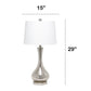 All The Rages Lalia Home Speckled Mercury Tear Drop Table Lamp With White Fabric Shade