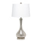 All The Rages Lalia Home Speckled Mercury Tear Drop Table Lamp With White Fabric Shade
