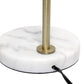 All The Rages Lalia Home Studio Loft 21" White Globe Shade Table Lamp With Marble Base & Antique Brass Arm