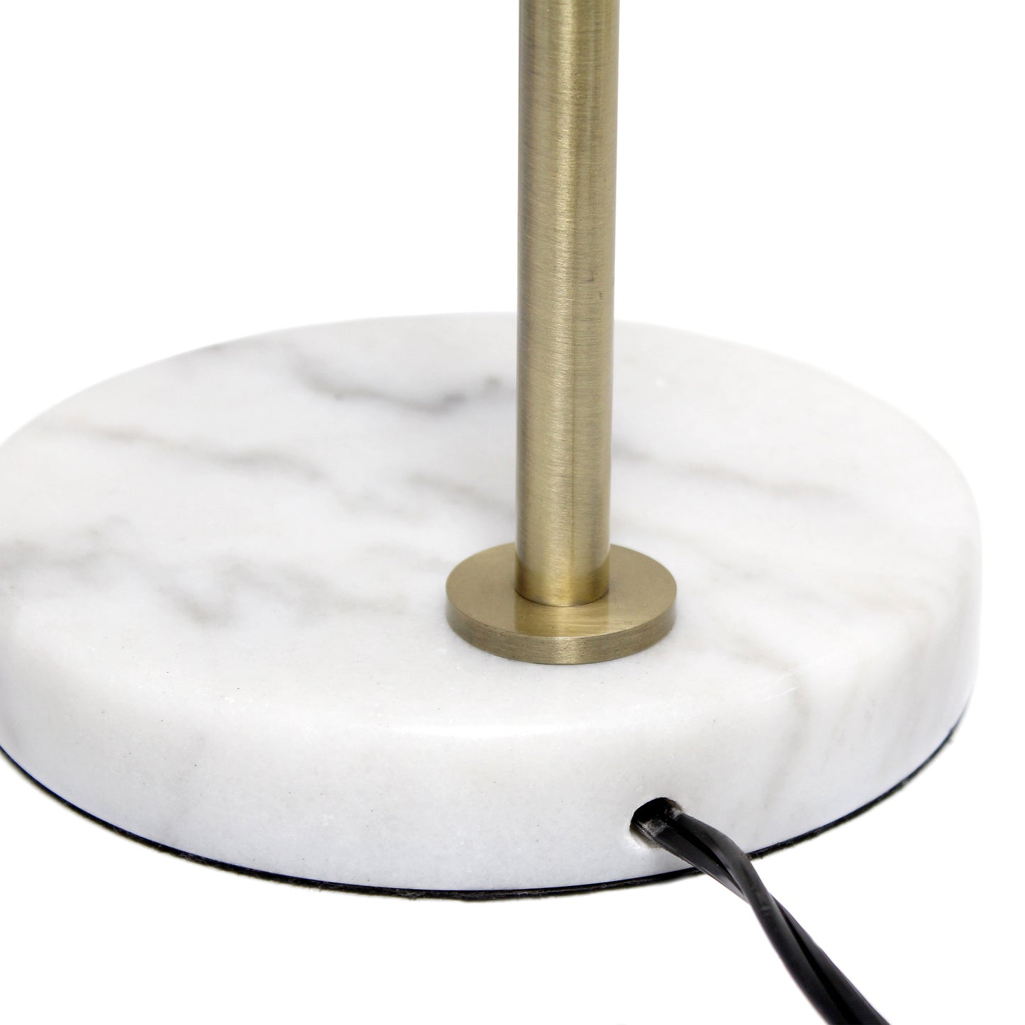 All The Rages Lalia Home Studio Loft 21" White Globe Shade Table Lamp With Marble Base & Antique Brass Arm