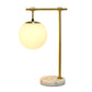 All The Rages Lalia Home Studio Loft 21" White Globe Shade Table Lamp With Marble Base & Antique Brass Arm