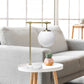 All The Rages Lalia Home Studio Loft 21" White Globe Shade Table Lamp With Marble Base & Antique Brass Arm