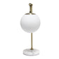 All The Rages Lalia Home Studio Loft 21" White Globe Shade Table Lamp With Marble Base & Antique Brass Arm