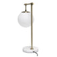 All The Rages Lalia Home Studio Loft 21" White Globe Shade Table Lamp With Marble Base & Antique Brass Arm