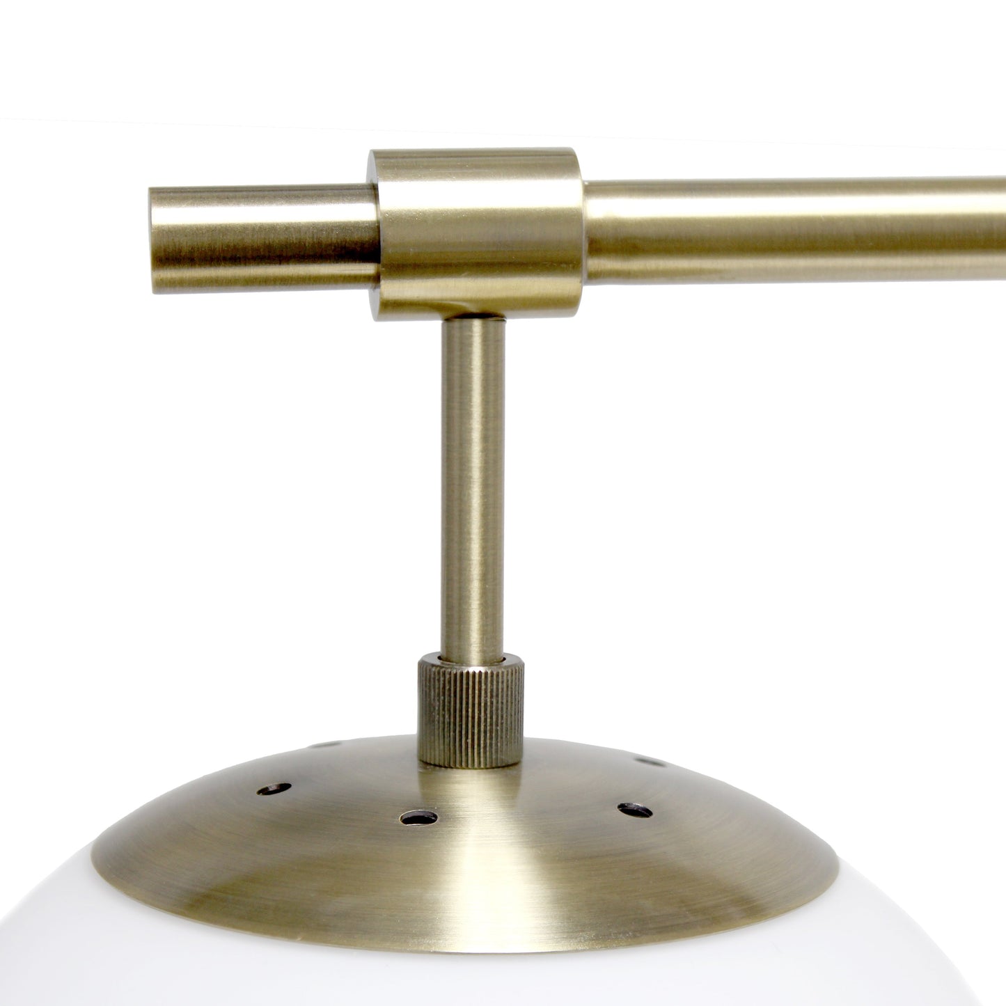 All The Rages Lalia Home Studio Loft 21" White Globe Shade Table Lamp With Marble Base & Antique Brass Arm